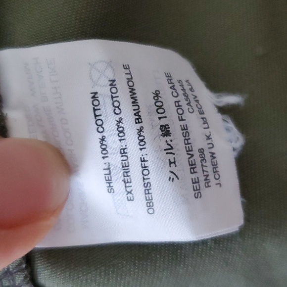 J.Crew Women's Jacket Size Small Army Green Waxed - Picture 9 of 9